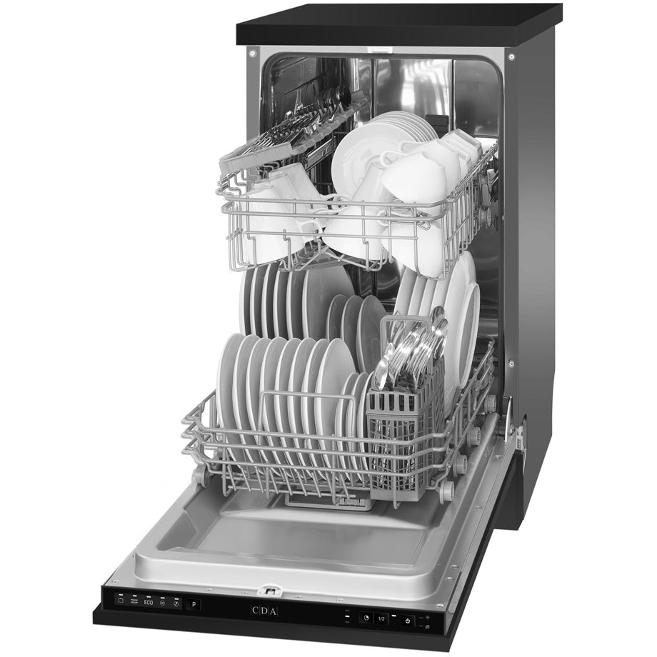 CDA SCD4509 Fully Integrated Slimline Dishwasher, 9 Place Settings, E Rated - CDA SCD4509 product image 3 at Appliances Arena
