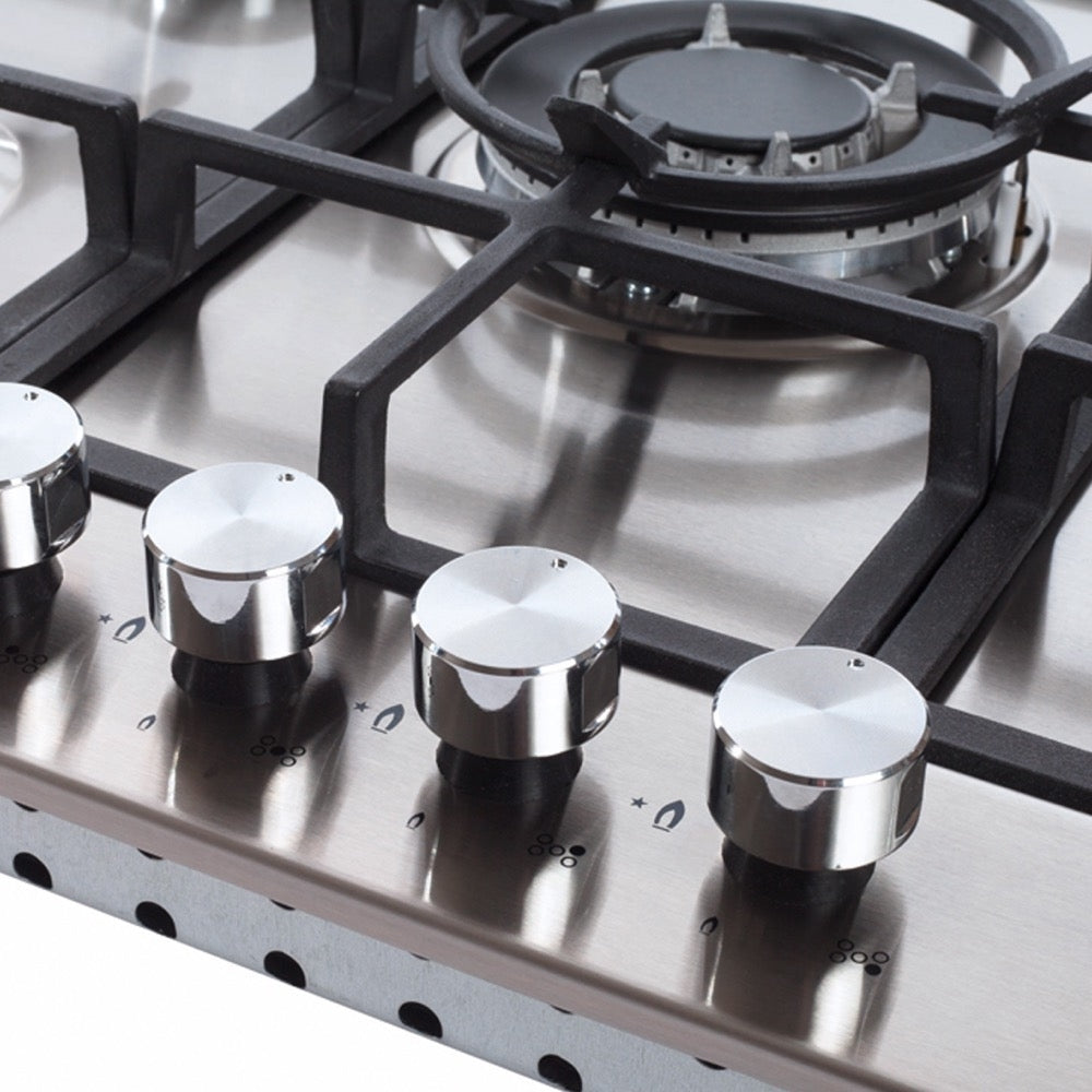 Amica AGH7100SS/0 68cm 5 Burner Gas Hob, Stainless Steel - Amica AGH7100SS product image 1 at Appliances Arena