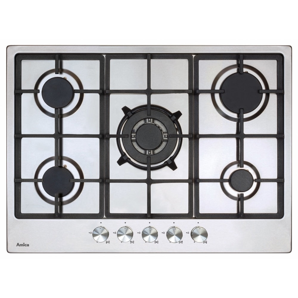Amica AGH7100SS/0 68cm 5 Burner Gas Hob, Stainless Steel - Amica AGH7100SS product image 4 at Appliances Arena