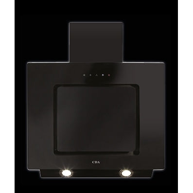 CDA EVA60BL 60cm Chimney Cooker Hood, Black, B Rated - CDA EVA60BL product image 1 at Appliances Arena