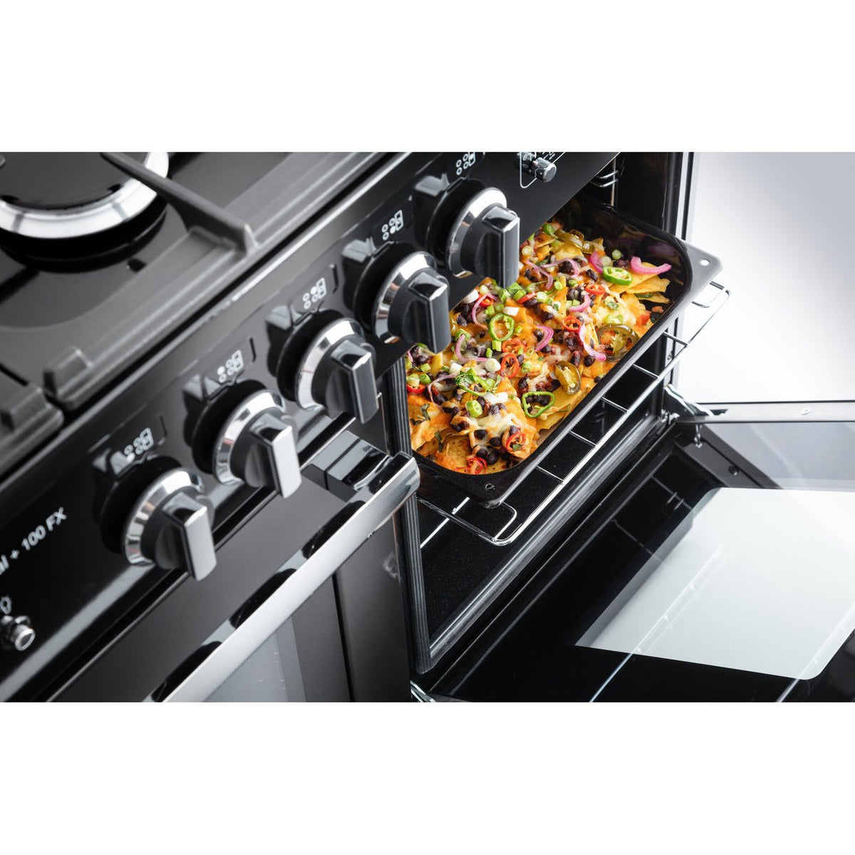 Rangemaster PROPL100FXDFFGB/C Professional Plus FX Gloss Black / Chrome 100cm Dual Fuel Range Cooker - product image 9