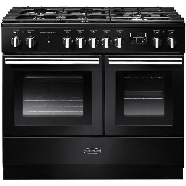 Rangemaster PROPL100FXDFFGB/C Professional Plus FX Gloss Black / Chrome 100cm Dual Fuel Range Cooker - product image 1