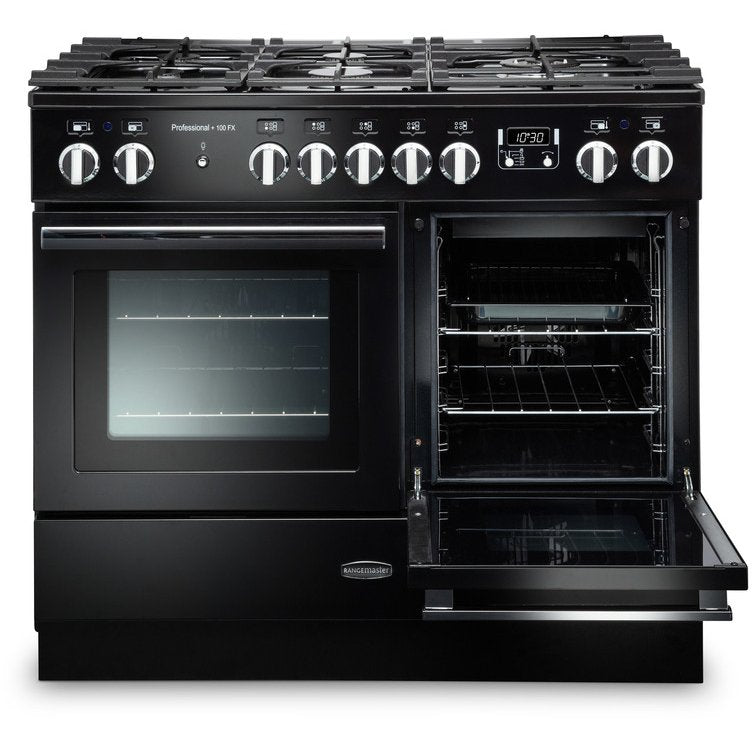 Rangemaster PROPL100FXDFFSL/C Professional Plus FX Slate / Chrome 100cm Dual Fuel Range Cooker - product image 5