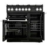 Rangemaster NEX90DFFCB/C Nexus Charcoal Black / Chrome 90cm Dual Fuel Range Cooker - product image 2
