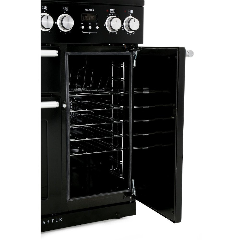 Rangemaster NEX90DFFCB/C Nexus Charcoal Black / Chrome 90cm Dual Fuel Range Cooker - product image 5