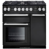 Rangemaster NEX90DFFCB/C Nexus Charcoal Black / Chrome 90cm Dual Fuel Range Cooker - product image 1