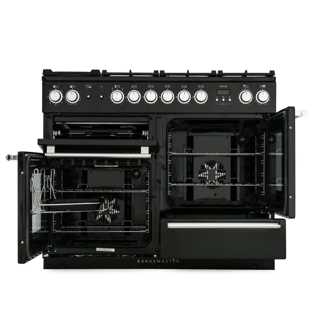 Rangemaster NEX110DFFCB/C Nexus Charcoal Black / Chrome 110cm Dual Fuel Range Cooker - product image 2