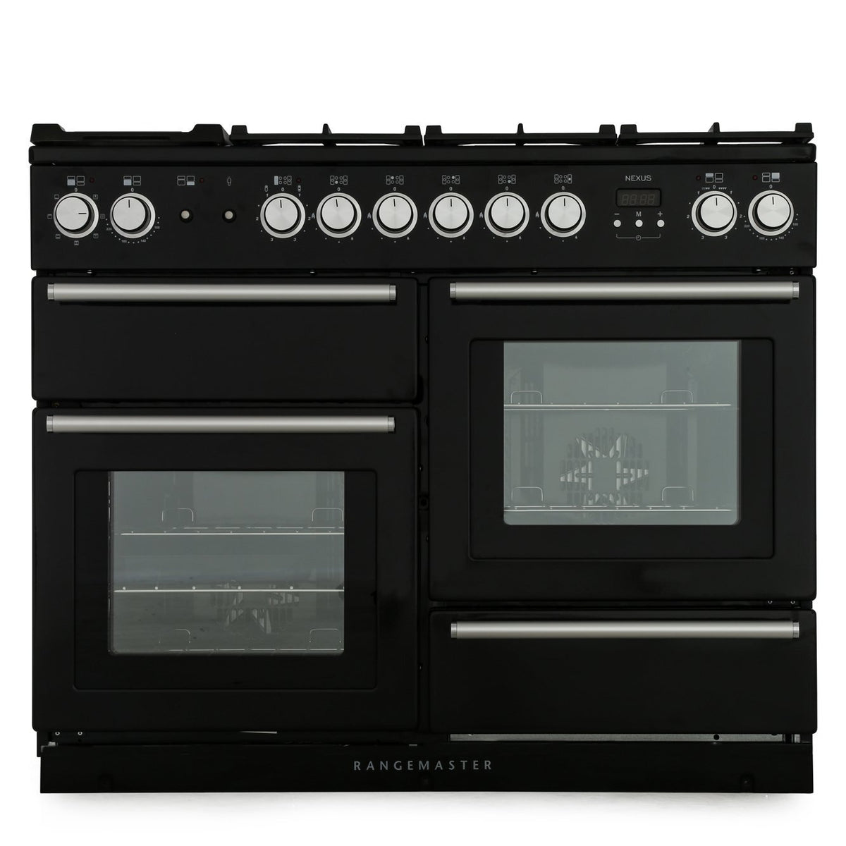 Rangemaster NEX110DFFCB/C Nexus Charcoal Black / Chrome 110cm Dual Fuel Range Cooker - product image 1