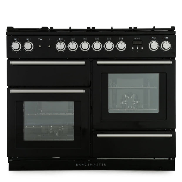 Rangemaster NEX110DFFCB/C Nexus Charcoal Black / Chrome 110cm Dual Fuel Range Cooker - product image 1