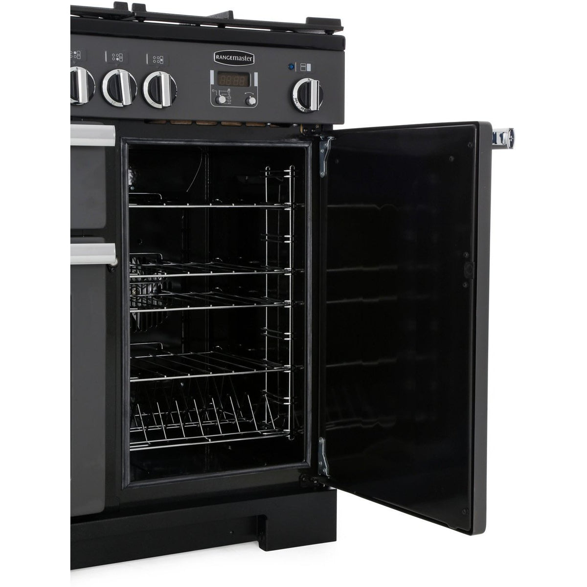 Rangemaster PDL100DFFCB/C Professional Deluxe Charcoal Black / Chrome 100cm Dual Fuel Range Cooker - product image 3