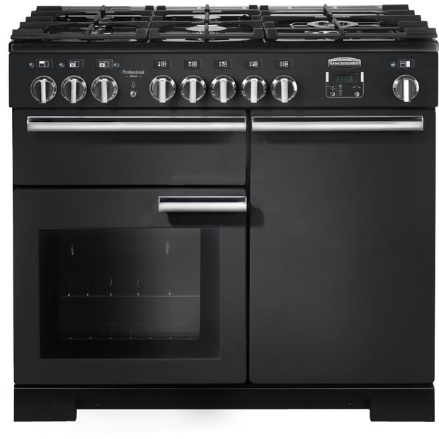 Rangemaster PDL100DFFCB/C Professional Deluxe Charcoal Black / Chrome 100cm Dual Fuel Range Cooker - product image 1