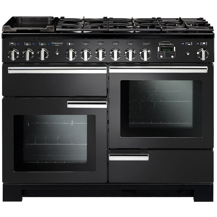 Rangemaster PDL110DFFCB/C Professional Deluxe Charcoal Black / Chrome 110cm Dual Fuel Range Cooker - product image 1