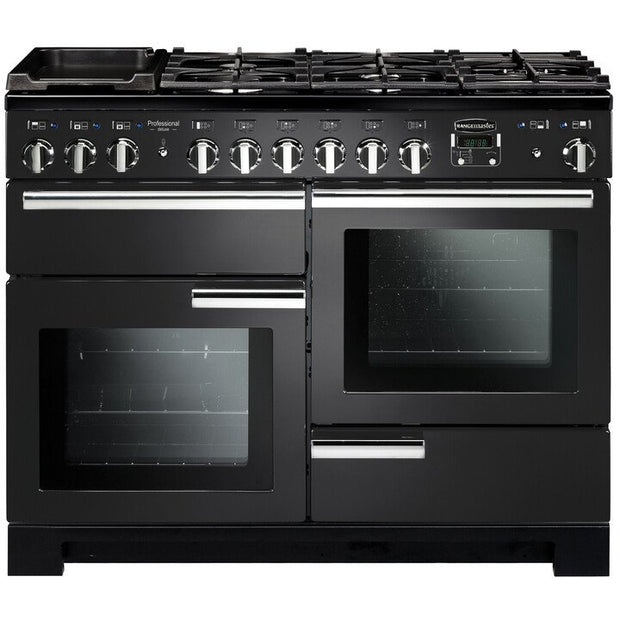 Rangemaster PDL110DFFCB/C Professional Deluxe Charcoal Black / Chrome 110cm Dual Fuel Range Cooker - product image 1
