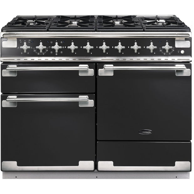 Rangemaster ELS110DFFCB Elise Charcoal Black / Brushed Nickel 110cm Dual Fuel Range Cooker - product image 1