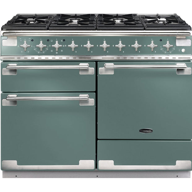 Rangemaster ELS110DFFMG Elise Mineral Green / Brushed Nickel 110cm Dual Fuel Range Cooker - product image 1