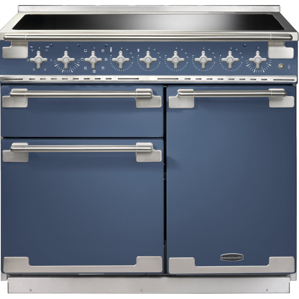 Rangemaster ELS100EISB Elise Stone Blue / Brushed Nickel 100cm Induction Range Cooker - product image 1