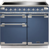 Rangemaster ELS100EISB Elise Stone Blue / Brushed Nickel 100cm Induction Range Cooker - product image 1