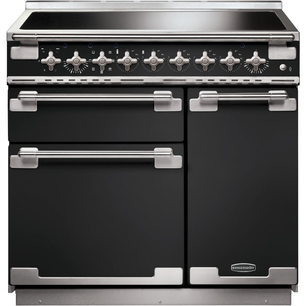 Rangemaster ELS90EICB Elise Charcoal Black / Brushed Nickel 90cm Induction Range Cooker - product image 1