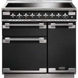 Rangemaster ELS90EICB Elise Charcoal Black / Brushed Nickel 90cm Induction Range Cooker - product image 1
