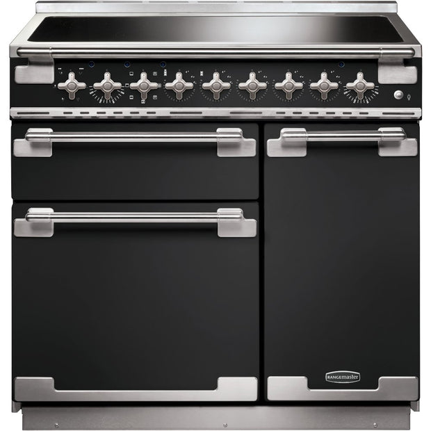 Rangemaster ELS90EICB Elise Charcoal Black / Brushed Nickel 90cm Induction Range Cooker - product image 1