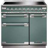 Rangemaster ELS90EIMG Elise Mineral Green / Brushed Nickel 90cm Induction Range Cooker - product image 1