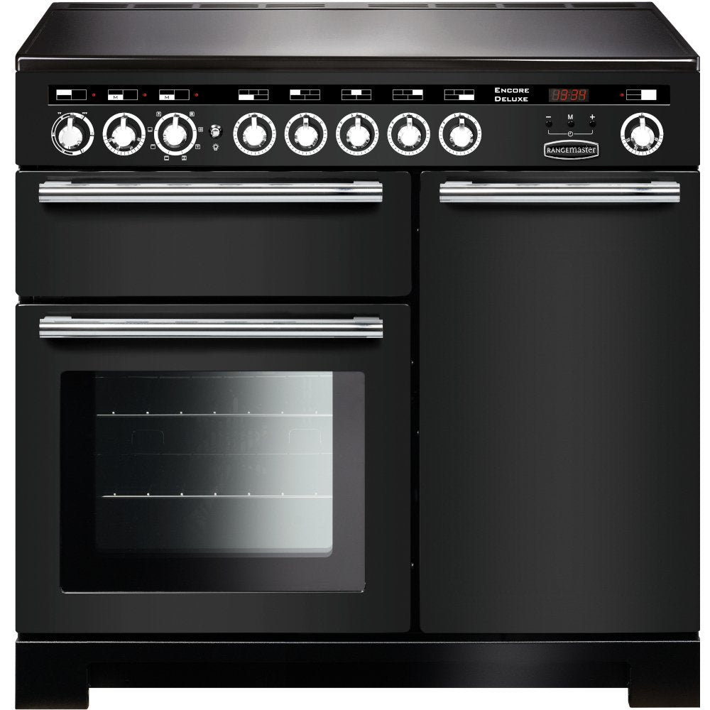 Rangemaster EDL100EICB/C Encore Deluxe Charcoal Black / Chrome 100cm Induction Range Cooker - product image 1