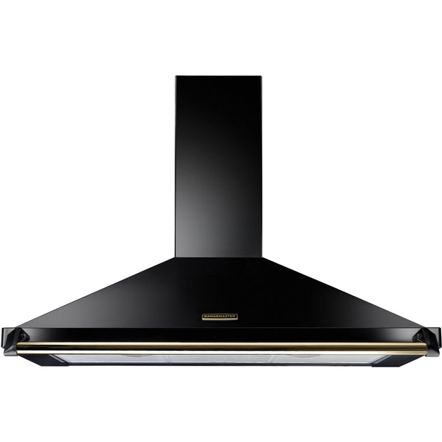 Rangemaster RCLAHDC110BL/B Classic Black / Brass Cooker Hood - product image 1