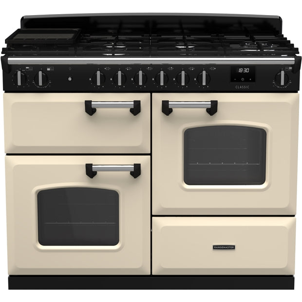 Rangemaster CLO110DFPPCR/CM1 Classic Pale Cream / Chrome 110cm Dual Fuel Range Cooker - product image 1