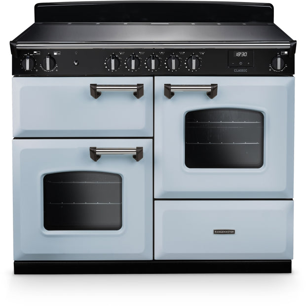 Rangemaster CLO110EIPMSB/CM1 Classic Misty Blue / Chrome 110cm Induction Range Cooker - product image 1