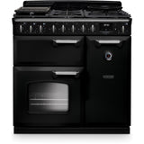 Rangemaster CLDL90DFPGBL/CM1 Classic Deluxe Gloss Black / Chrome 90cm Dual Fuel Range Cooker - product image 1