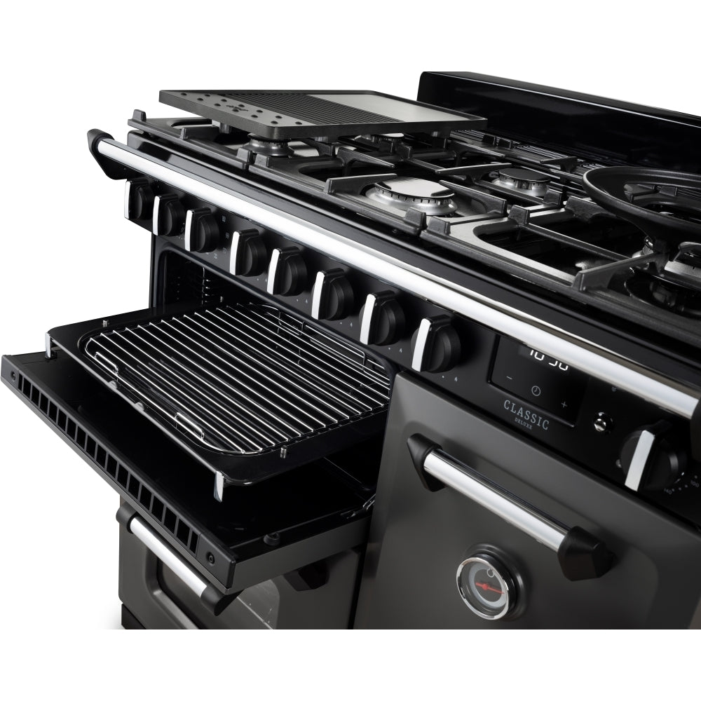 Rangemaster CLDL90DFPSLT/CM1 Classic Deluxe Slate / Chrome 90cm Dual Fuel Range Cooker - product image 11
