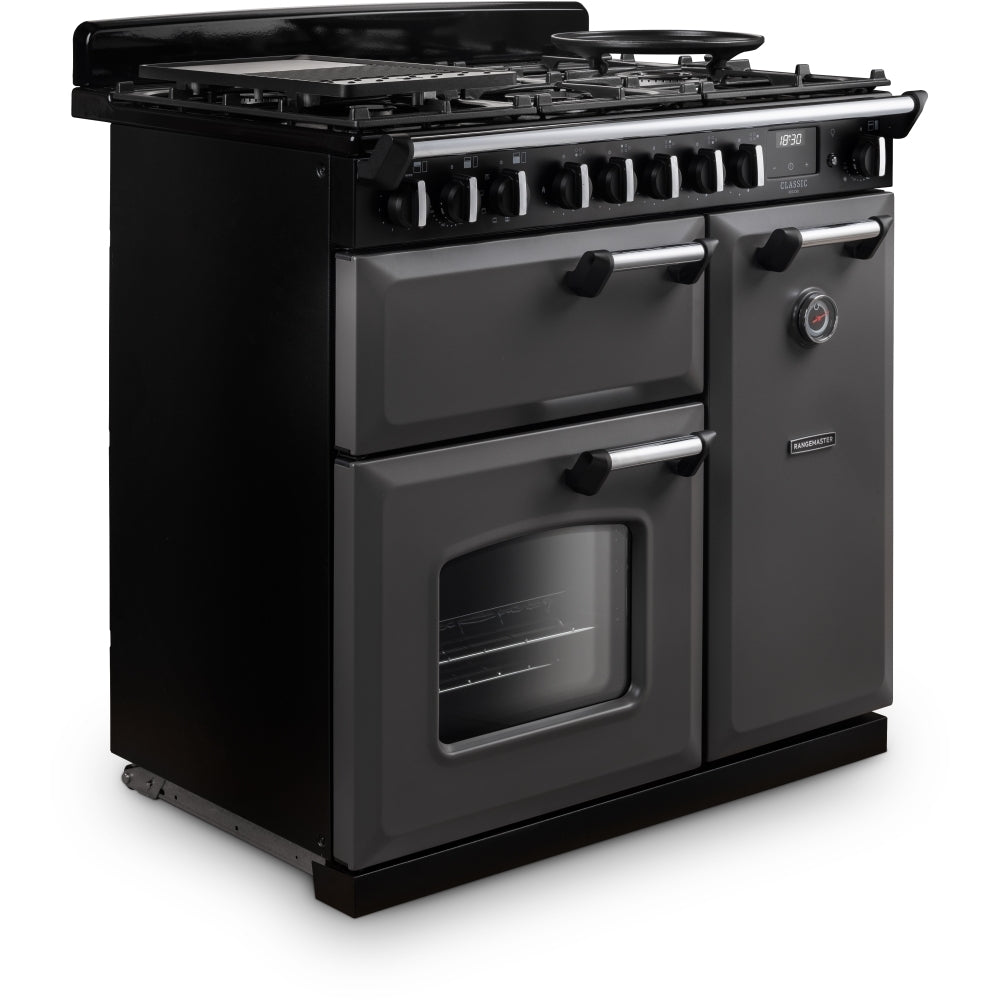 Rangemaster CLDL90DFPSLT/CM1 Classic Deluxe Slate / Chrome 90cm Dual Fuel Range Cooker - product image 20