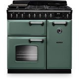 Rangemaster CLDL90DFPMGR/CM1 Classic Deluxe Mineral Green / Chrome 90cm Dual Fuel Range Cooker - product image 1