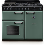 Rangemaster CLDL100DFPMGR/CM1 Classic Deluxe Mineral Green / Chrome 100cm Dual Fuel Range Cooker - product image 1
