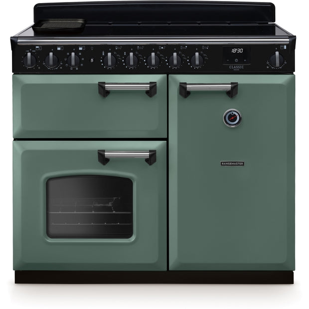 Rangemaster CLDL100EIPMGR/CM1 Classic Deluxe Mineral Green / Chrome 100cm Induction Range Cooker - product image 1
