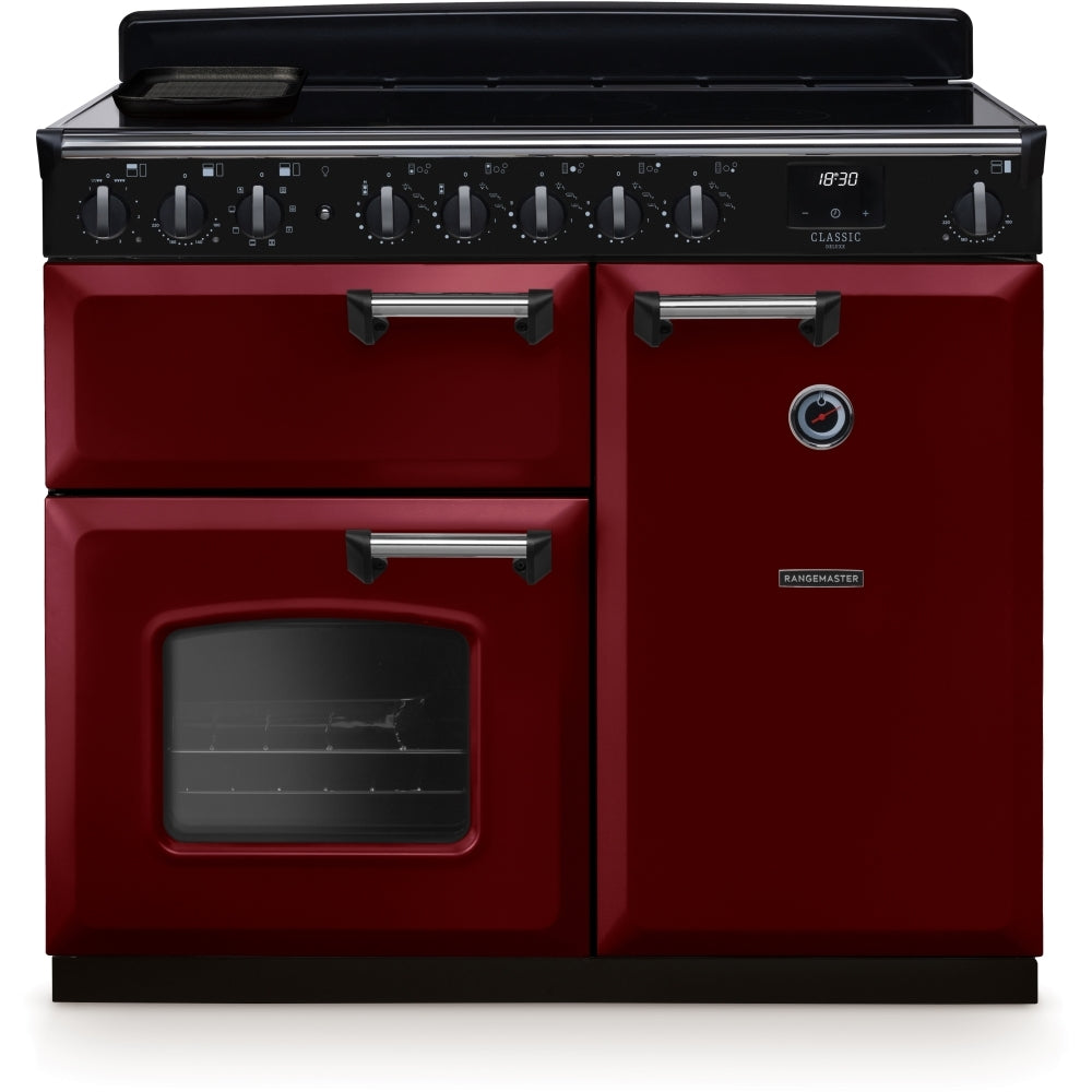 Rangemaster CLDL100EIPBOR/CM1 Classic Deluxe Bordeaux / Chrome 100cm Induction Range Cooker - product image 1