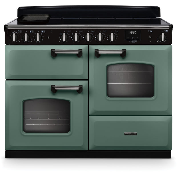 Rangemaster CLDLO110EIPMGR/CM1 Classic Deluxe Mineral Green / Chrome 110cm Induction Range Cooker - product image 1