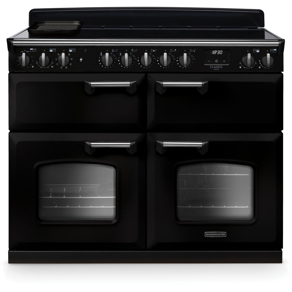 Rangemaster CLDLB110EIPGBL/CM1 Classic Deluxe Gloss Black / Chrome 110cm Induction Range Cooker - product image 1