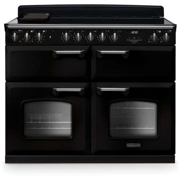 Rangemaster CLDLB110EIPGBL/CM1 Classic Deluxe Gloss Black / Chrome 110cm Induction Range Cooker - product image 1
