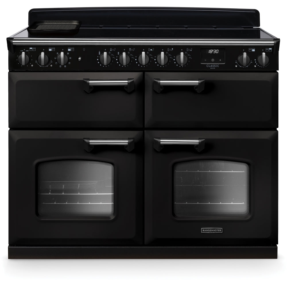 Rangemaster CLDLB110EIPCBL/CM1 Classic Deluxe Black / Chrome 110cm Induction Range Cooker - product image 1