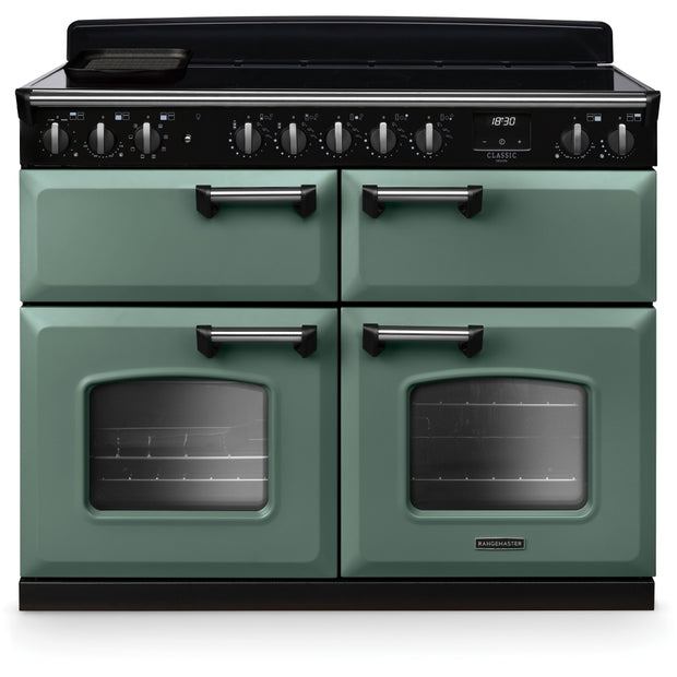 Rangemaster CLDLB110EIPMGR/CM1 Classic Deluxe Mineral Green / Chrome 110cm Induction Range Cooker - product image 1