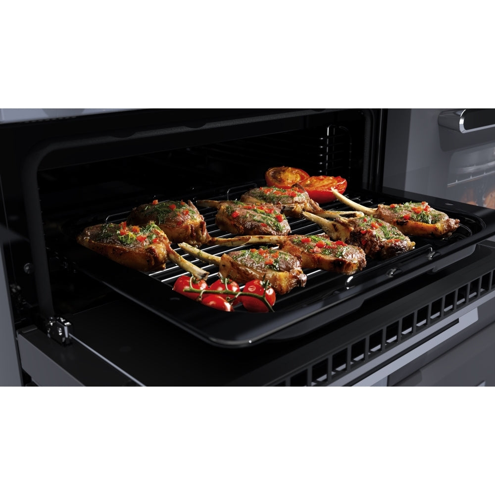 Rangemaster ESDL90DFPSLT/CM1 Estel Deluxe Slate / Chrome 90cm Dual Fuel Range Cooker - product image 3