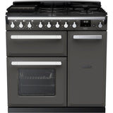 Rangemaster ESDL90DFPSLT/CM1 Estel Deluxe Slate / Chrome 90cm Dual Fuel Range Cooker - product image 1
