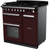 Rangemaster ESDL90DFPBOR/CM1 Estel Deluxe Bordeaux / Chrome 90cm Dual Fuel Range Cooker - product image 2