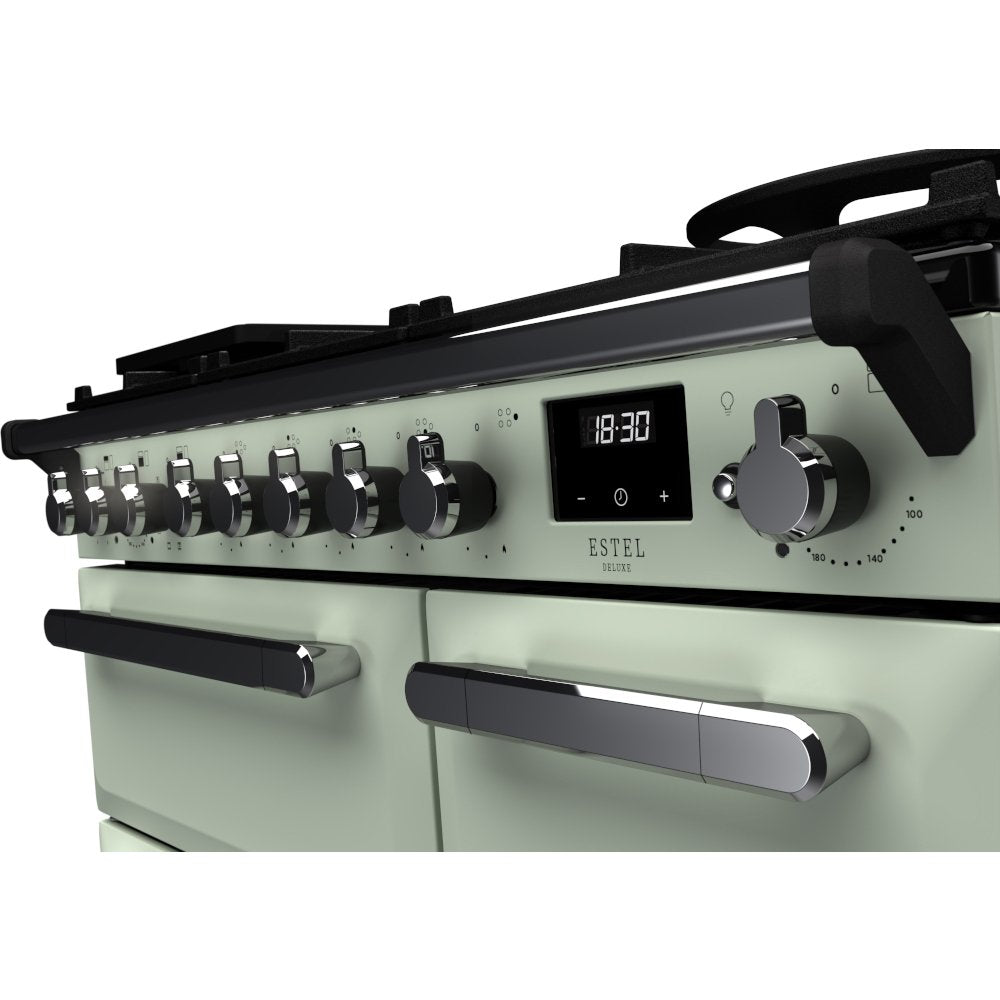 Rangemaster ESDL90DFPMNT/CM1 Estel Deluxe Mint / Chrome 90cm Dual Fuel Range Cooker - product image 3