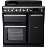 Rangemaster ESDL90EIPGBL/CM1 Estel Deluxe Black / Chrome 90cm Induction Range Cooker - product image 1