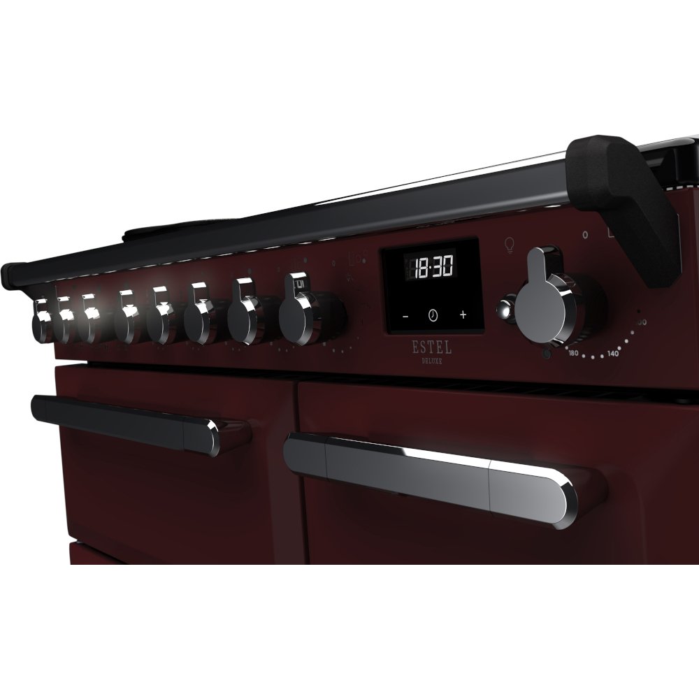 Rangemaster ESDL90EIPBOR/CM1 Estel Deluxe Bordeaux / Chrome 90cm Induction Range Cooker - product image 3