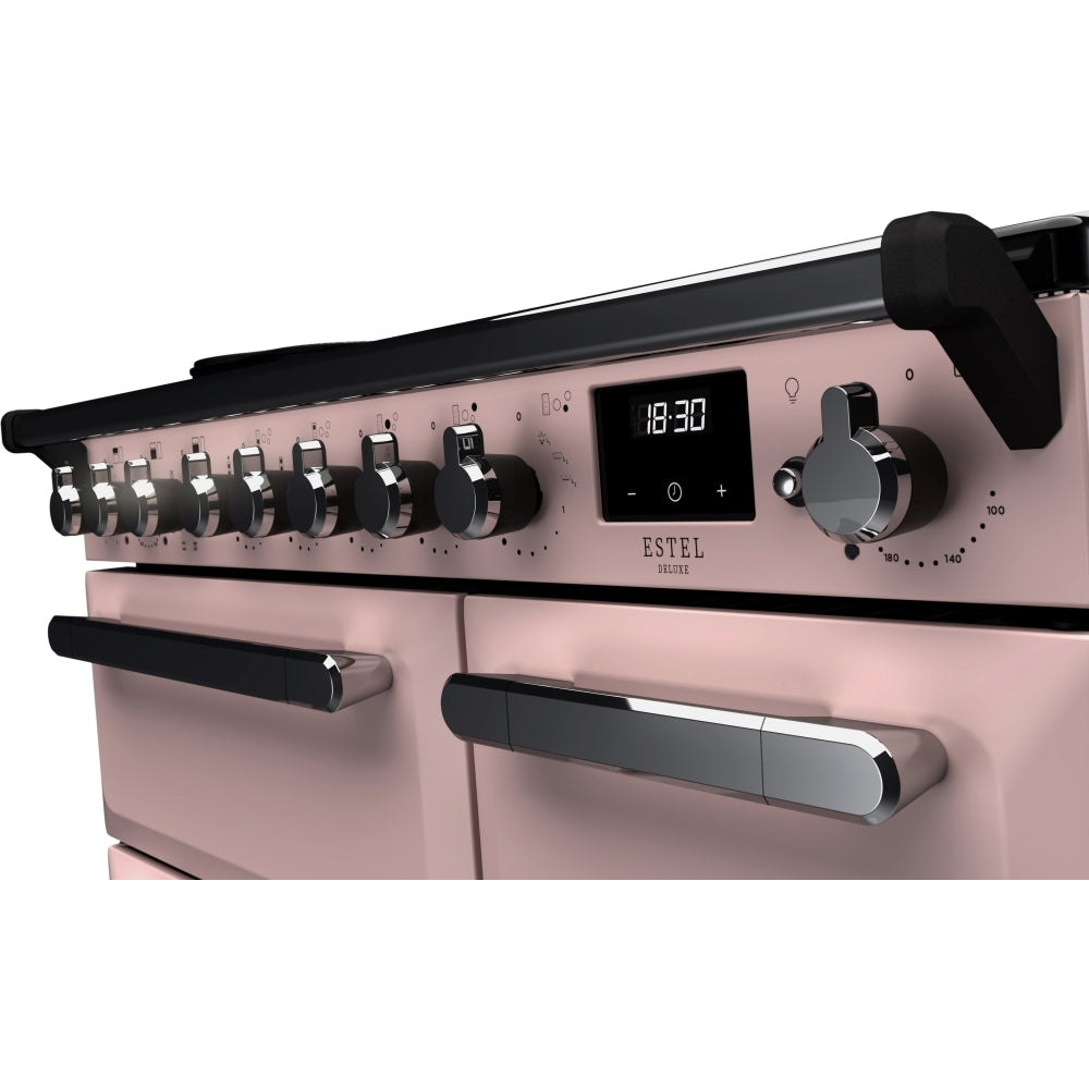 Rangemaster ESDL90EIPPPK/CM1 Estel Deluxe Pale Pink / Chrome 90cm Induction Range Cooker - product image 3