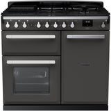 Rangemaster ESDL100DFPSLT/CM1 Estel Deluxe Slate / Chrome 100cm Dual Fuel Range Cooker - product image 1