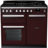 Rangemaster ESDL100DFPBOR/CM1 Estel Deluxe Bordeaux / Chrome 100cm Dual Fuel Range Cooker - product image 1